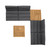Arno Outdoor 6 Piece Teak Wood Seating Set In Charcoal Olefin (SETODARDK4A2B)