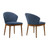 Juno Blue Fabric And Walnut Wood Dining Side Chairs - Set Of 2 (LCJNSIWABLU)