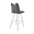 Arizona 26" Counter Height Bar Stool In Charcoal Faux Leather And Brushed Stainless Steel Finish (LCAZBAGR26)