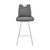 Arizona 30" Bar Height Bar Stool In Charcoal Faux Leather And Brushed Stainless Steel Finish (LCAZBAGR30)