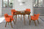 Arcadia And Renzo 48" Round Orange And Walnut Wood 5 Piece Dining Set (SETARDI5REWAOR48)