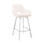 Aura White Faux Leather And Brushed Stainless Steel Swivel 30" Bar Stool (LCAUBABSWH30)