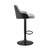 Asher Adjustable Grey Faux Leather And Black Finish Bar Stool (LCARBABLBLGR)
