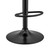 Asher Adjustable Grey Faux Leather And Black Finish Bar Stool (LCARBABLBLGR)