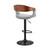 Benson Adjustable Gray Faux Leather And Walnut Wood Bar Stool With Black Base (LCBNBAWABLGR)