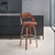 Julius 30" Brown Faux Leather And Walnut Wood Bar Stool (LCJUBAWABR30)