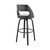 Julius 26" Gray Faux Leather And Black Wood Bar Stool (LCJUBABLGR26)