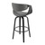 Arya 26" Swivel Counter Stool In Gray Faux Leather And Black Wood (LCAYBABLGR26)