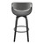 Arya 26" Swivel Counter Stool In Gray Faux Leather And Black Wood (LCAYBABLGR26)