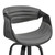 Arya 26" Swivel Counter Stool In Gray Faux Leather And Black Wood (LCAYBABLGR26)