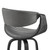 Arya 26" Swivel Counter Stool In Gray Faux Leather And Black Wood (LCAYBABLGR26)