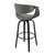 Arya 30" Swivel Bar Stool In Gray Faux Leather And Black Wood (LCAYBABLGR30)