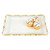 Bubble Glass Scalloped Gold Rim Rectangular Platter Or Tray (390098)