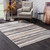 2' X 10' Blue And Beige Distressed Stripes Runner Rug (390270)