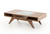 15" Walnut Wood, Veneer, And Glass Coffee Table (282813)