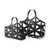 Set Of Two Black Geometric Metal Baskets (392155)