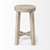 Cool Gray Whitewash Round Wooden Stool (393435)