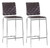 Set Of Two Brown Faux Leather And Steel Modern Basket Weave Counter Height Chairs (396509)
