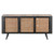 Rustic Black Natural And Rattan Media Cabinet With Three Doors (397768)