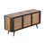 Rustic Black Natural And Rattan Media Cabinet With Three Doors (397768)