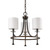 Kara 3-Light Oil-Rubbed Bronze Chandelier With Fabric Shades And Crystal Bobeches (398057)