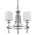 Kara 3-Light Polished Nickel Chandelier With Fabric Shades And Crystal Bobeches (398058)