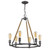 Grayson 6-Light Antique Gray Chandelier With Jute Wrapped Uprights (398113)