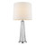 Chiara 1-Light Clear Glass And Polished Chrome Table Lamp With Off White Shantung Shade (399124)