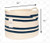 Set Of Two Navy And White Stripe Cotton Rope Cubby Baskets (399243)