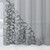 Silver Contemporary Velvet Scroll Shower Curtain (399749)