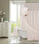 Blush Sheer And Grid Shower Curtain And Liner Set (399761)