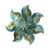 17" X 2" X 17" Turquoise Copper Bronze Metal Small Flower Wall Decor (354493)