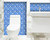 4" X 4" Blue And White Cross Peel And Stick Tiles (400116)