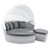 Scottsdale Canopy Sunbrella Outdoor Patio Daybed - Light Gray Gray EEI-4443-LGR-SLA