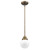 Brushed Gold Metal Hanging With Round Glass Shade (398205)