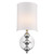 Silver Chrome Wall Light With Linen Fabric Shade (398449)