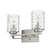 Silver Metal And Pebbled Glass Two Light Wall Sconce (398661)