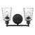 Black Metal And Pebbled Glass Two Light Wall Light (398671)