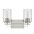 Silver Metal And Textured Glass Two Light Wall Sconce (398690)
