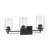 Black Metal And Textured Glass Three Light Wall Sconce (398691)