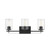 Black Metal And Textured Glass Three Light Wall Sconce (398691)