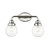 Two Light Silver Wall Sconce With Round Glass Shade (398701)