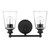 Two Light Matte Black Glass Shade Wall Sconce (398760)