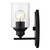 One Light Matte Black Wall Light With Clear Glass Shade (398773)