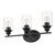Three Light Matte Black Wall Light With Clear Glass Shade (398779)