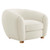 Abundant Boucle Upholstered Fabric Armchair - Ivory EEI-6025-IVO