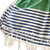 Navy Blue Green And White Striped Design Poncho Towel (401817)