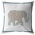 26" Gold White Elephant Indoor Outdoor Zippered Throw Pillow (412912)
