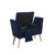 Navy Blue Modern Flair Storage Bench With Pillow And Blanket (469349)