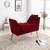 Deep Red Modern Flair Storage Bench With Pillow And Blanket (469350)